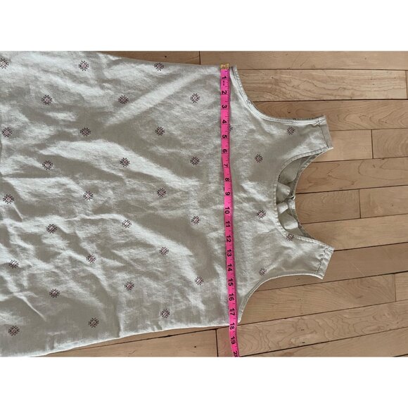 Vintage Y2K Linen Maxi Dress 8 Boho Southwest Minimalist Cottagecore Neutral - Picture 8 of 9